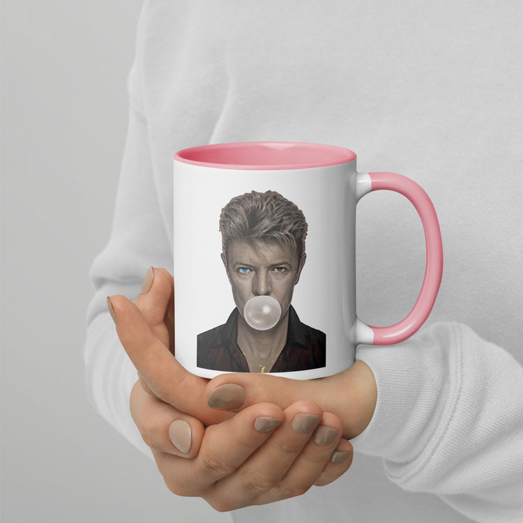 David Bowie Bubble Gum Mug with Color Inside - Fandom-Made