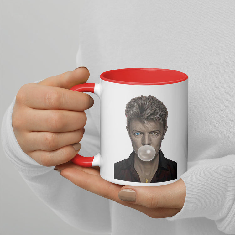 David Bowie Bubble Gum Mug with Color Inside - Fandom-Made