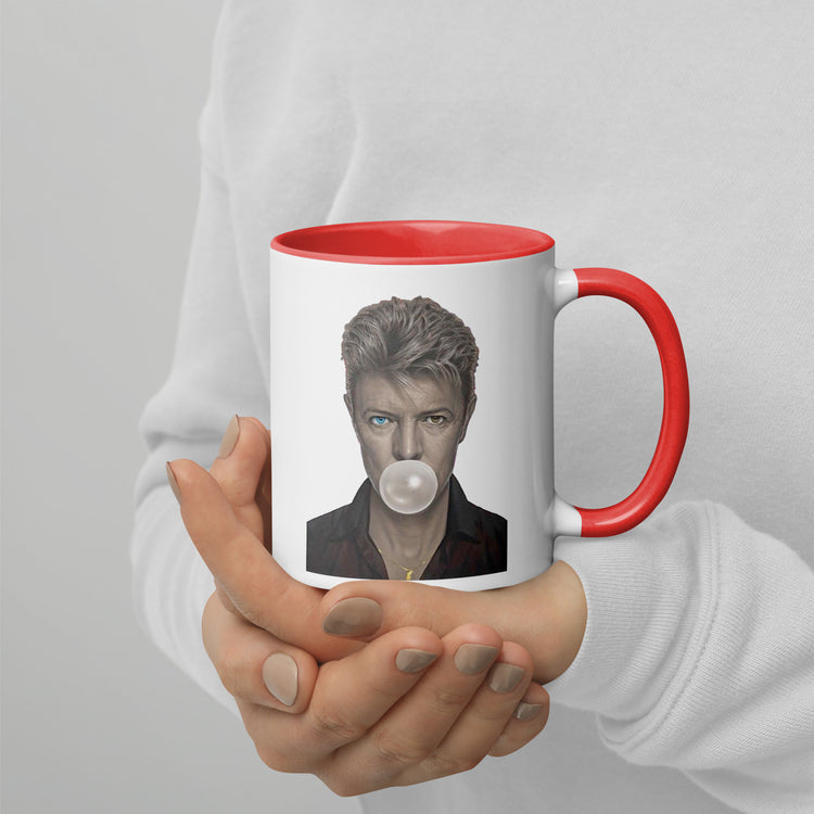David Bowie Bubble Gum Mug with Color Inside - Fandom-Made