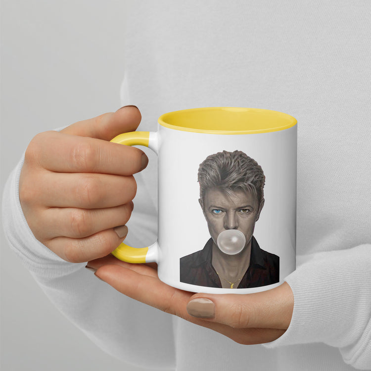 David Bowie Bubble Gum Mug with Color Inside - Fandom-Made