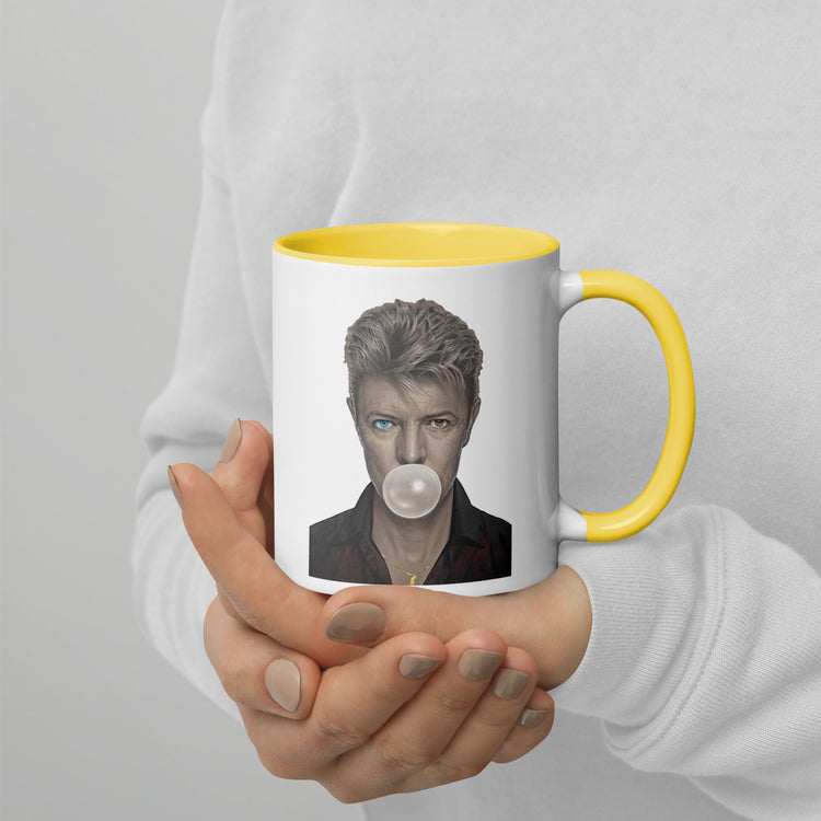 David Bowie Bubble Gum Mug with Color Inside - Fandom-Made
