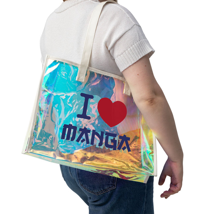 I Love Manga Holographic Tote Bag - Fandom-Made