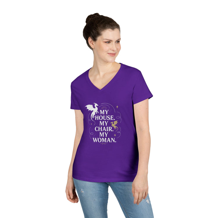 My House My Chair My Woman Ladies' V-Neck Tee