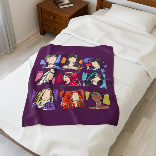 Princesses Velveteen Plush Blanket - Fandom-Made
