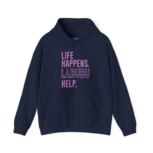 Life Happens Labubu Help Hoodie - Fandom-Made