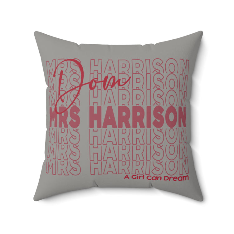 Mrs. Harrison Faux Suede Square Pillow