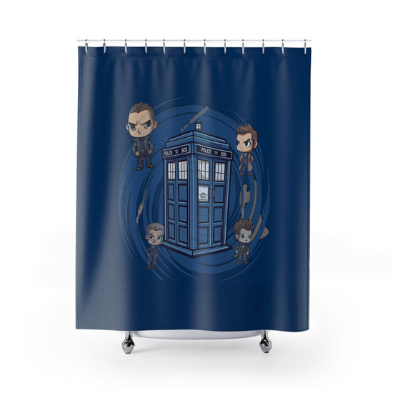 Timey Wimey Tardis Shower Curtains - Fandom-Made