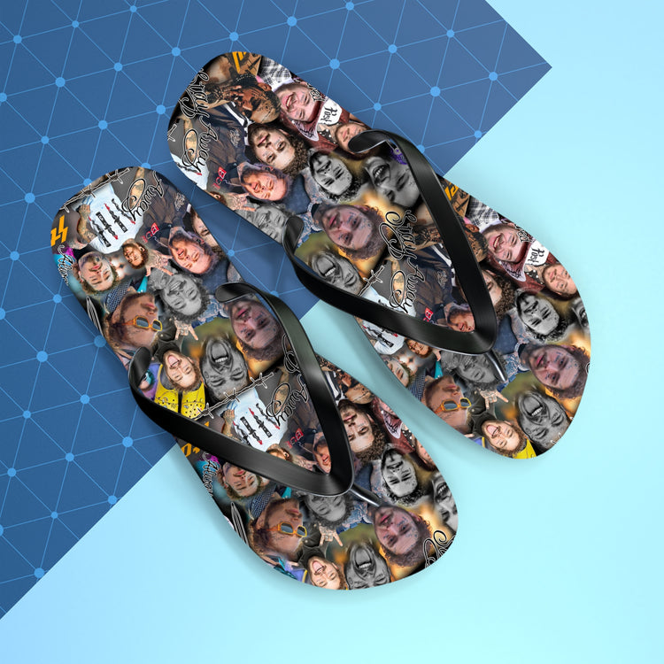 Post Malone All-Over Print Flip Flops - Fandom-Made