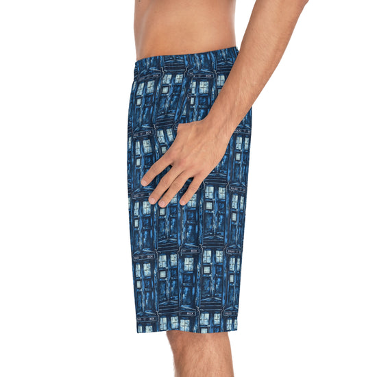 Tardis All-Over Print Men's Board Shorts - Fandom-Made