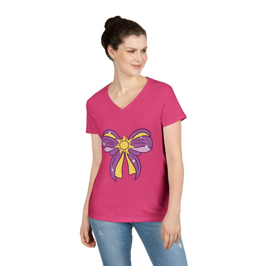 Rapunzel Bow Ladies' V-Neck Tee - Fandom-Made