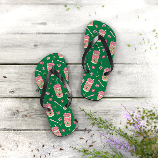 Highly Caffeinated All Over Print Flip Flops - Fandom-Made