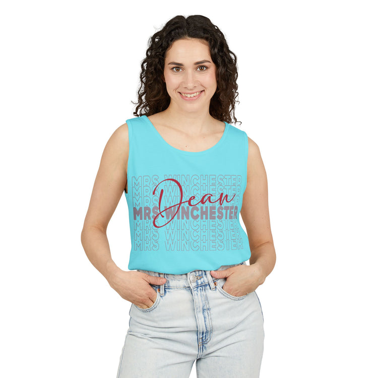 Mrs. Dean Winchester Unisex Garment-Dyed Tank Top - Fandom-Made