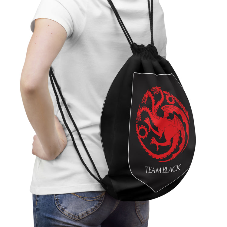 Team Black Drawstring Bag