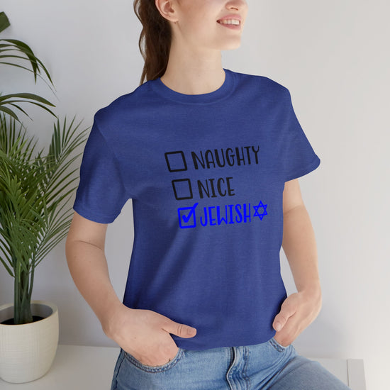 Naughty Nice Jewish Unisex T-Shirt - Fandom-Made