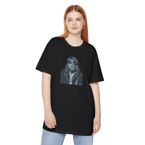 Kurt Cobain Unisex Long Body Tee - Fandom-Made