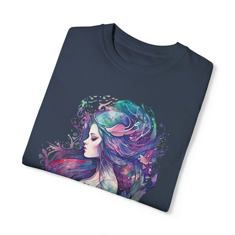 Mermaid Watercolor Unisex Garment-Dyed T-shirt