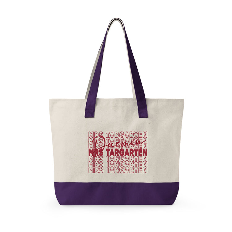 Mrs. Daemon Targaryen Zippered Canvas Tote