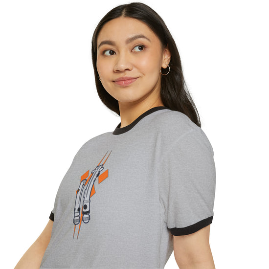 Ahsoka Tano Lightsaber Unisex Cotton Ringer T-Shirt - Fandom-Made