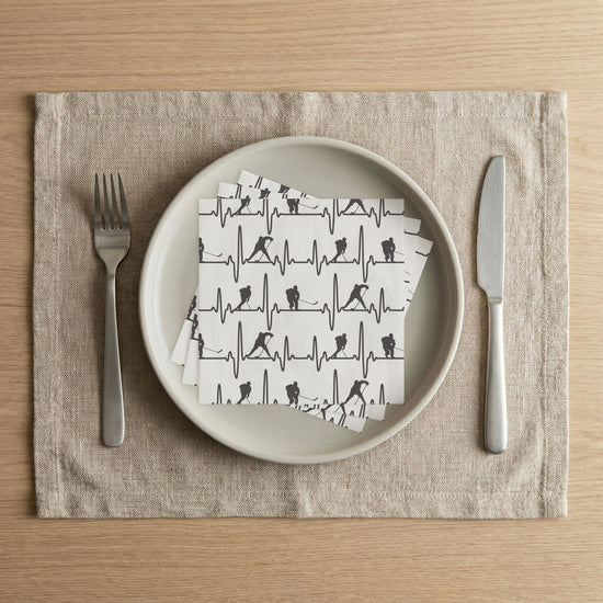 My Heart Beats For Hockey Napkins - Fandom-Made