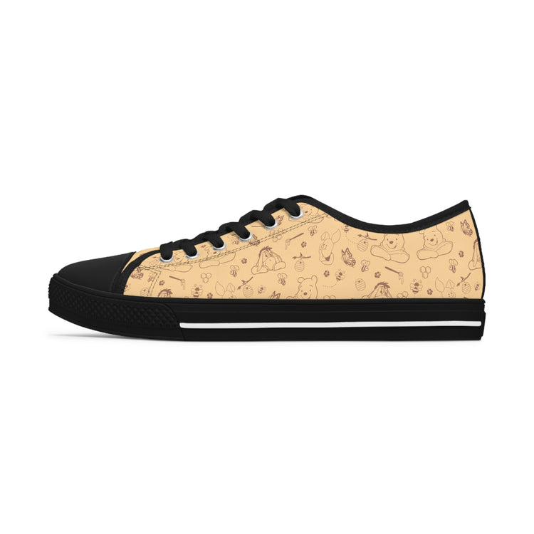 Winnie All-Over Print Women's Low Top Sneakers - Fandom-Made