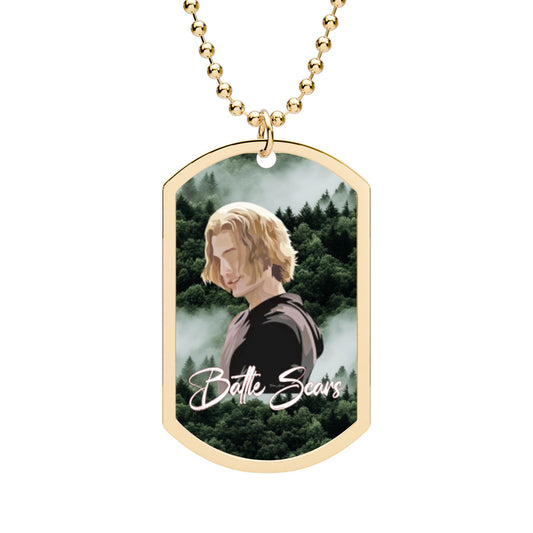 Battle Scars Dog Tag with Chain