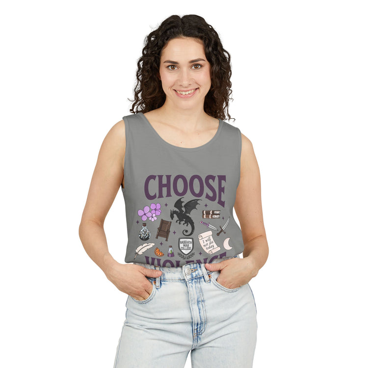 Choose Violence Unisex Garment-Dyed Tank Top - Fandom-Made