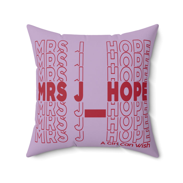 Mrs. J-Hope Faux Suede Square Pillow