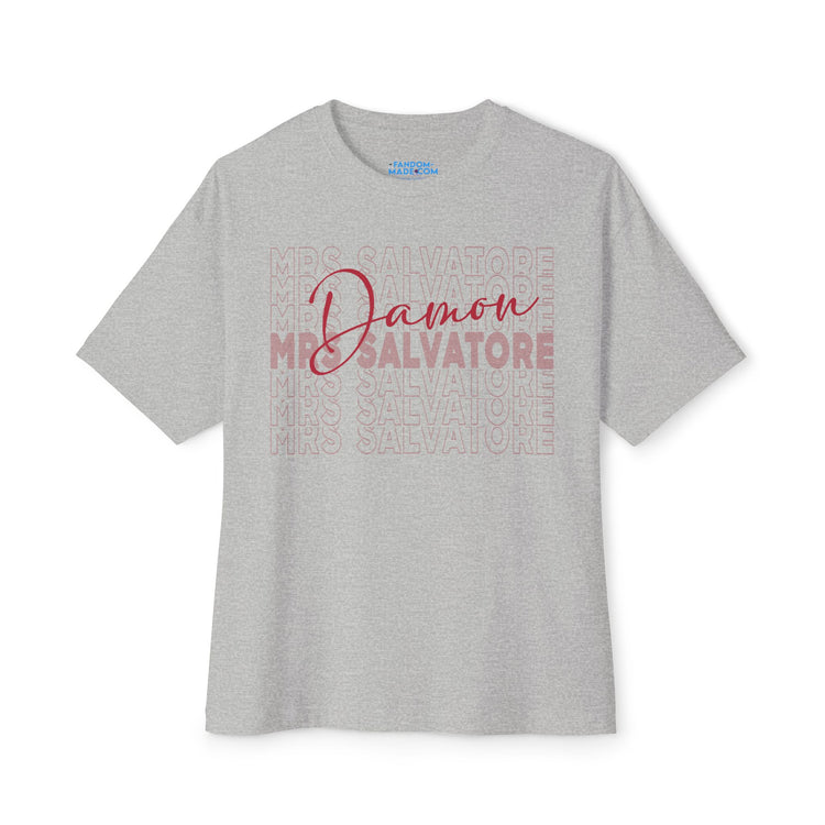 Mrs. Damon Salvatore Unisex Oversized Boxy Tee