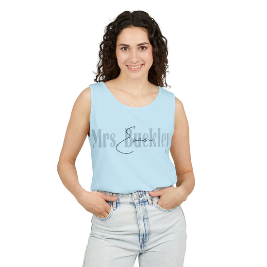 Mrs. Evan Buckley Unisex Garment-Dyed Tank Top - Fandom-Made