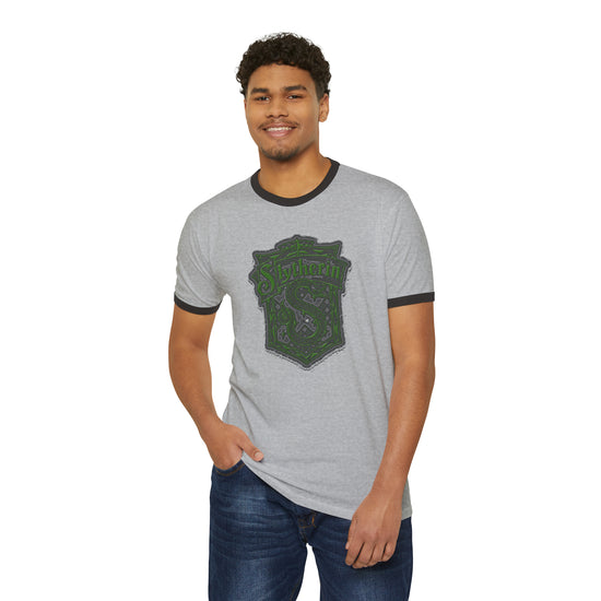 Slytherin Crest Ringer T-Shirt - Fandom-Made