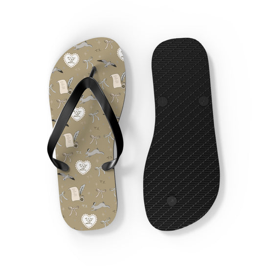 Tortured Poet All-Over Print Flip Flops - Fandom-Made