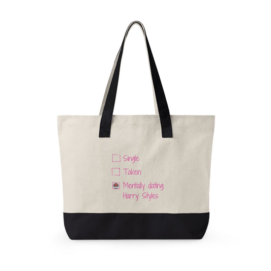Mentally Dating Harry Zippered Canvas Totes - Fandom-Made