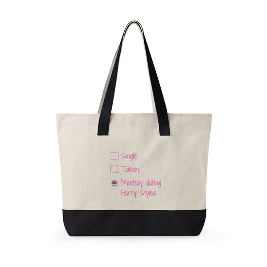 Mentally Dating Harry Zippered Canvas Totes - Fandom-Made