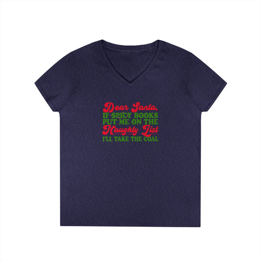 Dear Santa Spicy Books V-Neck T-Shirt