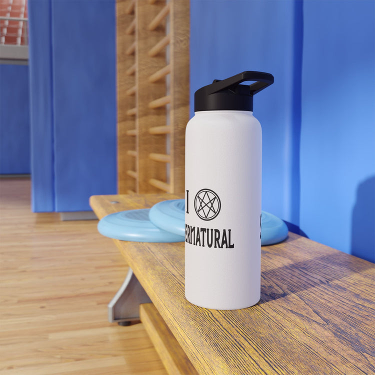I Love Supernatural Men of Letters Edition Water Bottle - Fandom-Made