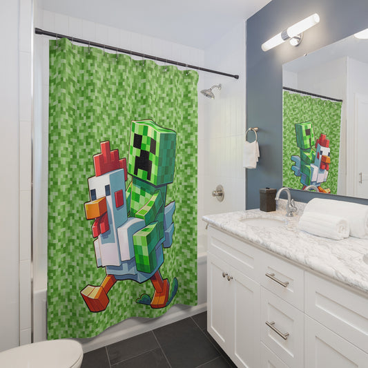Chicken Jockey Shower Curtain - Fandom-Made