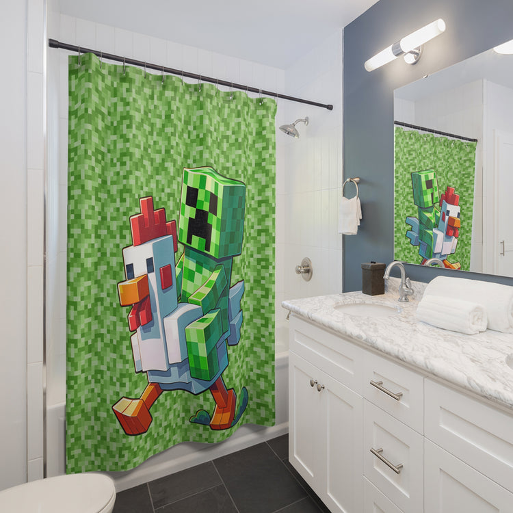Chicken Jockey Shower Curtain - Fandom-Made