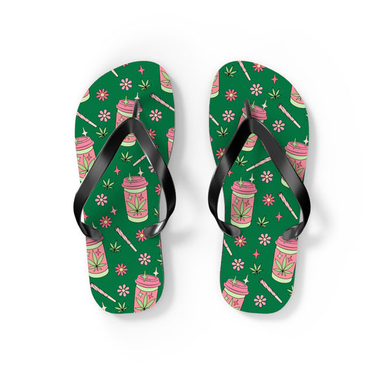 Highly Caffeinated All Over Print Flip Flops - Fandom-Made