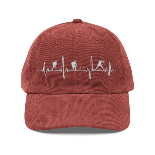 My Heart Beats For Hockey Corduroy Cap