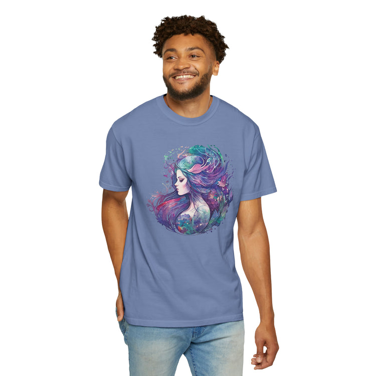 Mermaid Watercolor Unisex Garment-Dyed T-shirt