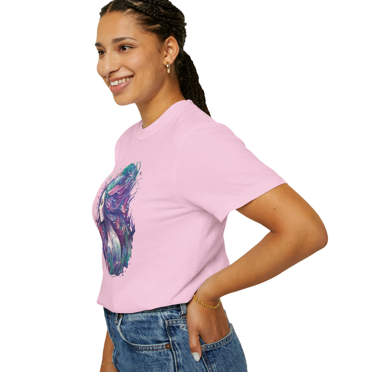 Mermaid Watercolor Unisex Garment-Dyed T-shirt