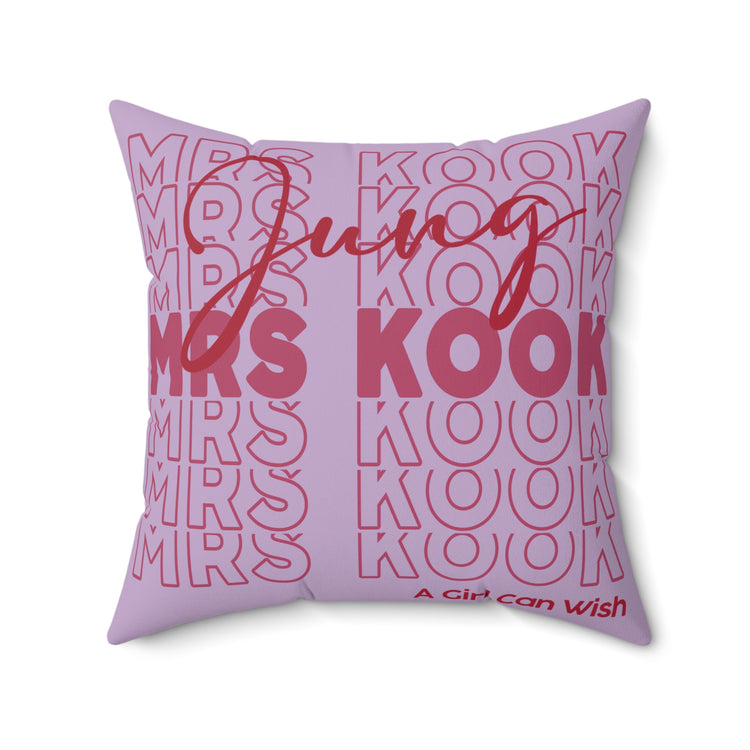 Mrs. Jung Kook Faux Suede Square Pillow