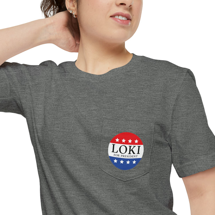 Loki For President Unisex Pocket T-shirt - Fandom-Made