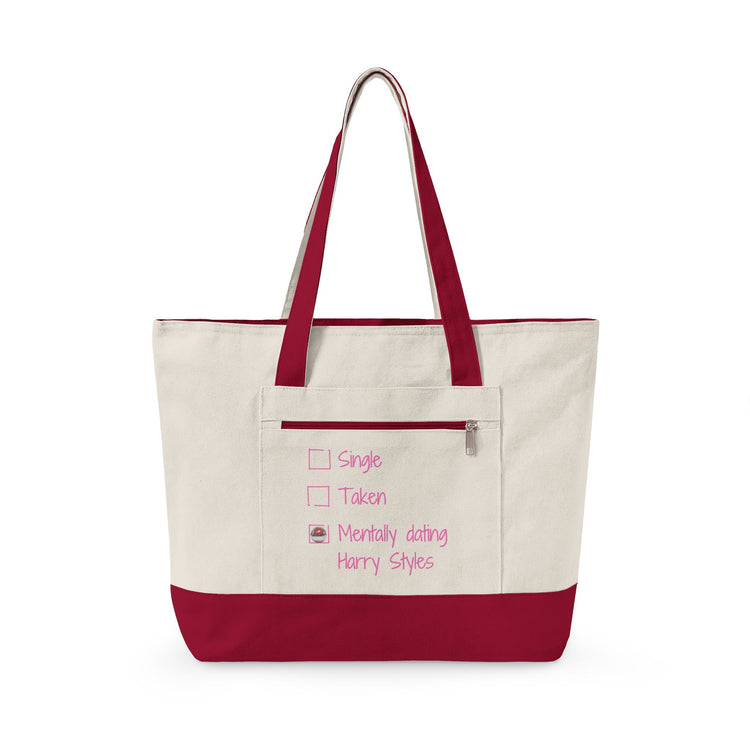 Mentally Dating Harry Zippered Canvas Totes - Fandom-Made