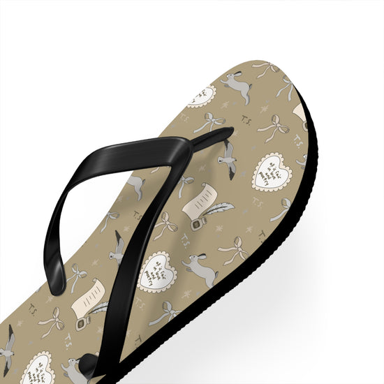 Tortured Poet All-Over Print Flip Flops - Fandom-Made