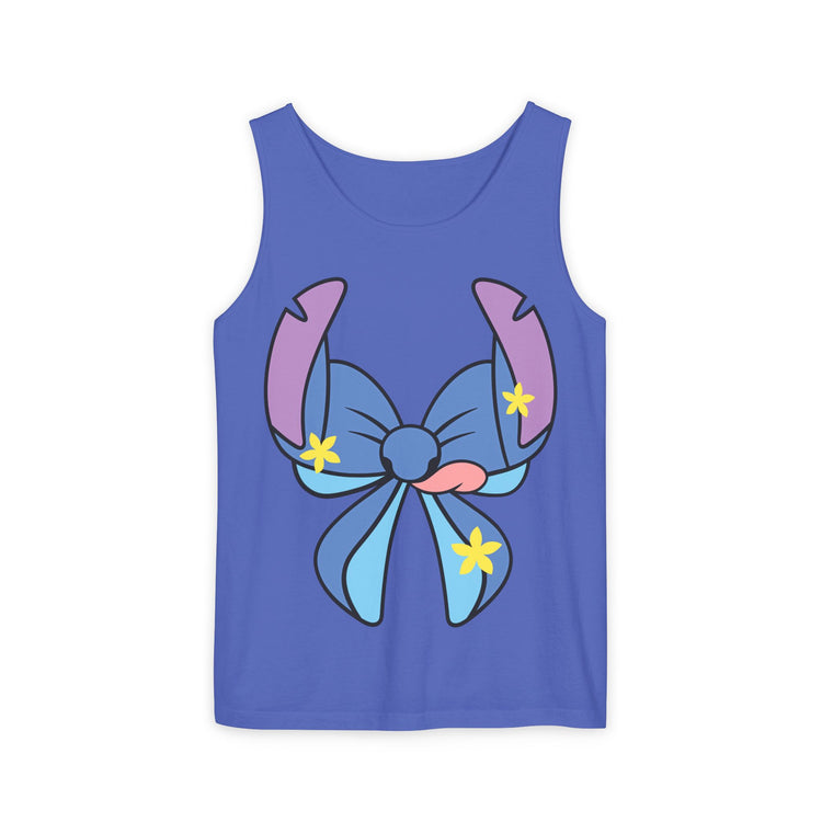 Stitch Bow Unisex Garment-Dyed Tank Top - Fandom-Made