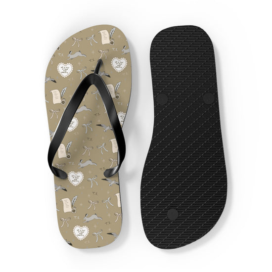 Tortured Poet All-Over Print Flip Flops - Fandom-Made