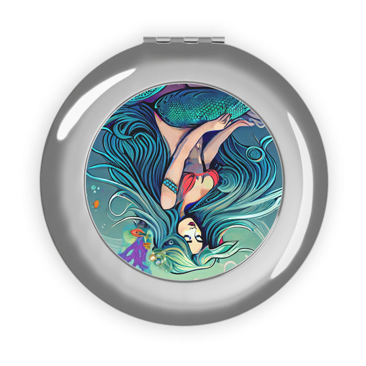 Mermaid Sitting Compact Mirror - Fandom-Made