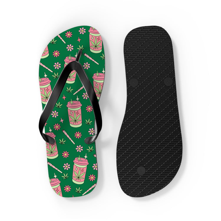 Highly Caffeinated All Over Print Flip Flops - Fandom-Made