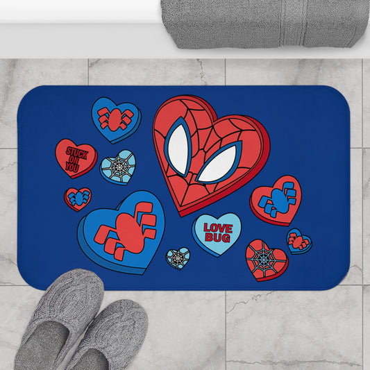 Spidey Conversation Hearts Bath Mat - Fandom-Made